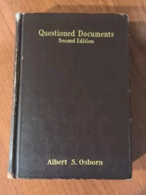 QUESTIONED DOCUMENTS 1929 Second edition Albert Osborn Forensic Science/FBI ref Foto 1 de 4