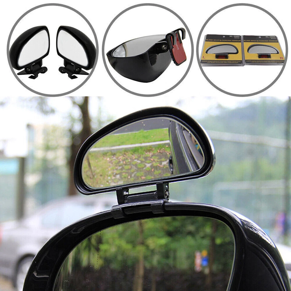 Un par de lentes gran angular de punto ciego ajustables con barra de espejo retrovisor interior para automóvil Foto 1 de 4