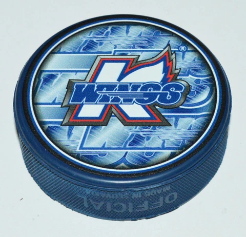 KALAMAZOO WINGS Team Logo ECHL HOCKEY SOUVENIR BLUE COLORED PUCK Cover