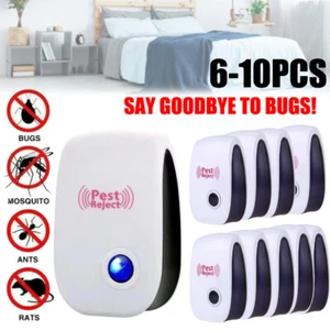 6-10X Ultrasonic Pest Reject Home Control Electronic Repellent Rat Mice Repeller - Picture 1 of 15