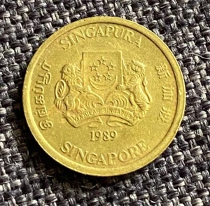 Singapore '5 Cents' 1989 Aluminum Bronze WORLD Asian Coin - Picture 1 of 2