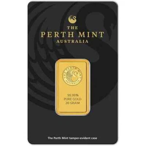 20 gram Gold Bar - Perth Mint - 99.99 Fine in Assay - Picture 1 of 2