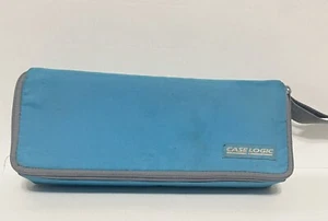 VINTAGE Case Logic 15 Cassette Storage Travel Case Light Blue - Picture 1 of 3