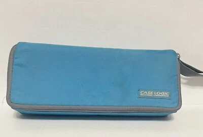 VINTAGE Case Logic 15 Cassette Storage Travel Case Light Blue - Image 1 of 3