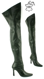 BOTAS FETICHE SEXY DE MUJER DE CUERO REAL SOBRE LA RODILLA DE CUERO REAL TALLA - Imagen 1 de 11
