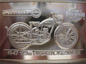Lingote a prueba de plata pura Harley Davidson 1947-125 2 tiempos único + dorado 1,4 OZ.999 - Imagen 1 de 11