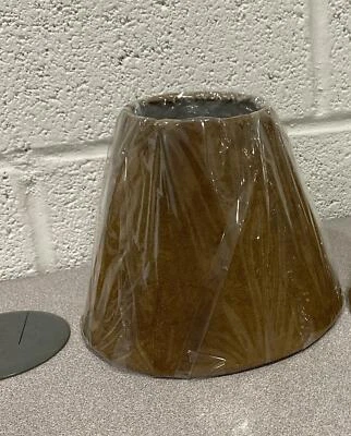 Pantalla de lámpara pequeña de terciopelo marrón cobre Foto 1 de 4