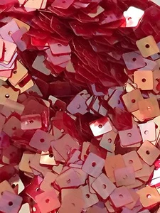 Sequins 5mm Square Raspberry Pink AB Iridescent Transparent Choose Pack Size  - Picture 1 of 2