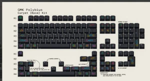 GMK Polybius Keycaps Base Set Beeps Boops Polyweave Deskmat Rare New - Picture 1 of 10