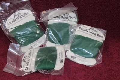 Lily Candle Wick Yarn 100% Cotton - 183 Hunter Green - Lot of 4 Foto 1 de 2