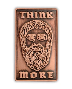 Plato Think More Enamel Pin, philosopher, Socrates, Aristotle, Academy in Athens - Picture 1 of 4