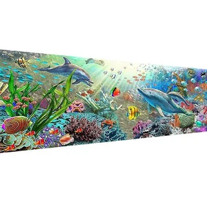 Dolphin Diamond Painting Kit Large Full Drill DIY Art for Home Wall Decoration - Picture 1 of 7