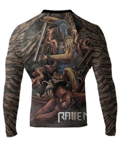 Raven Fightwear Men's Archangel MMA BJJ Rash Guard Black - Picture 1 of 3