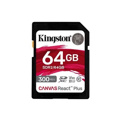 64GB Kingston Technology Canvas React Plus SDXC UHS II Class 10 Memory Card - Image 1 of 3
