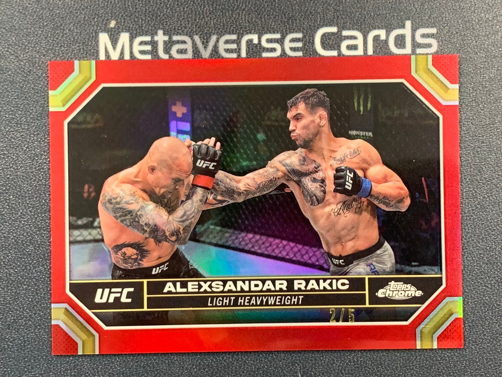 2024 Topps Chrome UFC Red Refractor Alexsandar Rakic #2/5