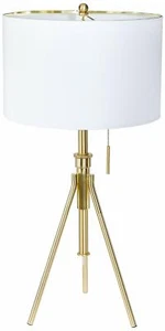 Mid-Century style Tripod table lamp Matte Gold finish adjustable height - Picture 1 of 4