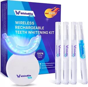 Teeth Whitening Kit: 32X LED Lights, 3 Pens & Remineralizing Pen, Enamel Safe - Picture 1 of 8
