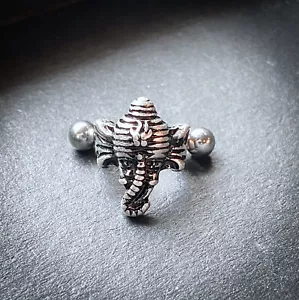 Antico anello cartilagine orecchio elefante placcato argento bracciale elica piercing gioielli - Foto 1 di 5