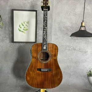 Guitarra acústica Koa sólido tipo D 41 pulgadas diapasón con incrustación de abulón herrajes dorados - Imagen 1 de 7