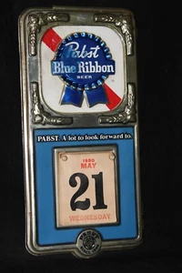 Retro PABST BLUE RIBBON BEER WALL embossed Sign CALENDAR Plastic P- 1978 - Picture 1 of 24