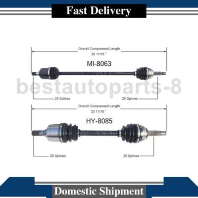 Eje delantero CV 2 PIEZAS para Mitsubishi Tredia 1984 1985 1986 1987 1988 Foto 1 de 3