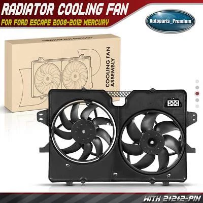 Radiator Cooling Fan Assembly w/ Motor for Ford Escape 2008-2012 Mercury Mariner - Image 1 of 4