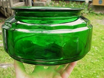 Excelente! MCM 1950s Anchor Hocking 51/4"x91/4" VERDE BOSQUE ACUARIO PECERA PECERA Foto 1 de 4