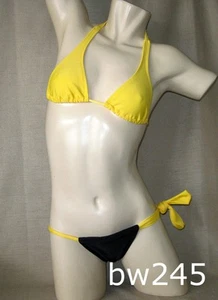 Sexy NEGRO Y AMARILLO Bikini Brasileño Traje de Baño Traje de Baño Nuevo con Etiquetas-X-Pequeñas-Cozas A & B - Imagen 1 de 1