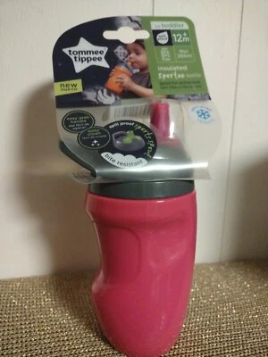 Tommee Tippee Insulated Sportee SippyCup 9 oz Toddler 12+ Month Pink Spill Proof - Image 1 of 2