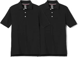 2 PACK French Toast Boys Short Sleeve Pique Polo Uniform Shirt Size 14/16 Black - Picture 1 of 2