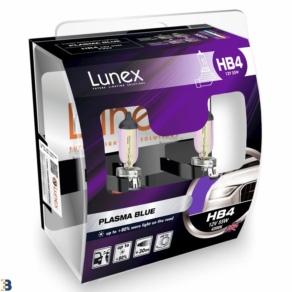 2 x HB4 HALOGEN HEADLAMP BULB Premium (9006) 12V 55W Lunex Plasma Blue 4200K  - Image 1 of 1