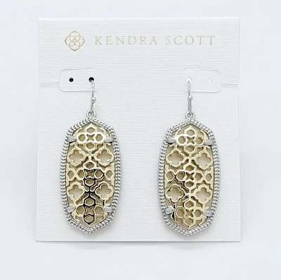 Nuevos pendientes de filigrana Kendra Scott Elle en plata y oro Foto 1 de 2