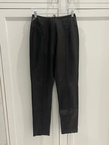 Limited Leather Women Pants Black Soft 100% Leather High Waist Straight Size 8 - Picture 1 of 13