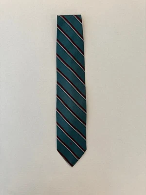 Corbata de seda vintage CHRISTIAN DIOR para hombre a rayas diagonal verde monograma Foto 1 de 3