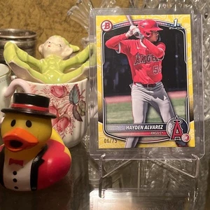 2025 Bowman Hayden Alvarez 1st Bowman Yellow Paper 06/75 - Picture 1 of 2