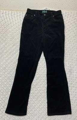 Pantalones de pana Lauren Ralph Lauren para mujer talla 8 negro corte bota algodón Foto 1 de 4