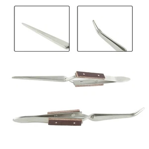 Hand Tool Head Tweezer Jewelry Soldering Stainless Steel Straight/Curved - Imagen 1 de 14