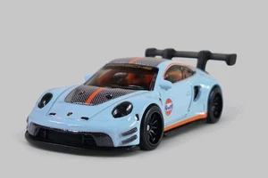 PORSCHE 911 GT3 R Gulf Diorama Collectible DieCast Model Car 1:64 Blue LOOSE - Picture 1 of 8