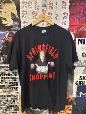 🔥🔥Camiseta de Los Simpson Springfield Chopper Homer Negra Estampado Gráfico Para Hombre Talla L Foto 1 de 4