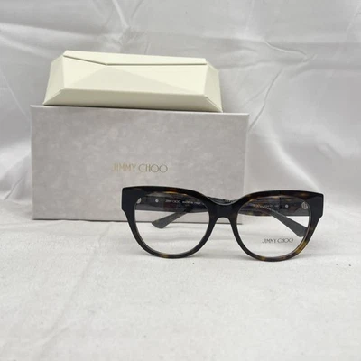 Gafas de demostración grandes Jimmy Choo para mujer redondas Phantos JC3035 Havana Foto 1 de 4