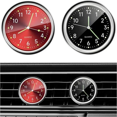 2Pcs Stick On Dashboard Car Clock Mini Tiny Analog Air Vents Clocks for Vehicles - Imagem 1 de 4