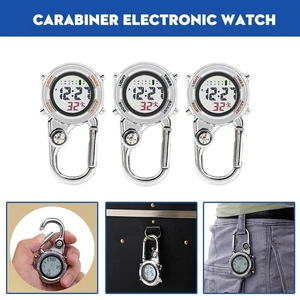 Clip On Carabiner Luminous FOB Digital Sport Watches For Doctors Nurses E3J4 - Picture 1 of 22