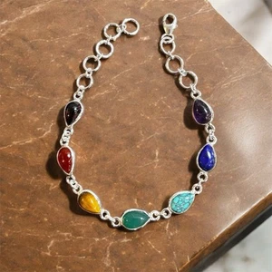 Bracciale 7 pietre in argento 925 - Foto 1 di 3