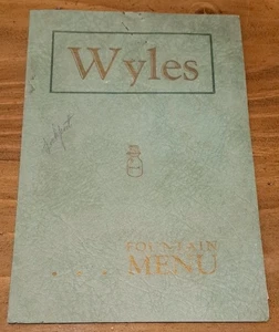 1940's Wyles Soda And Milk Bar Fountain Menu Lockport NY It Whips - Picture 1 of 5