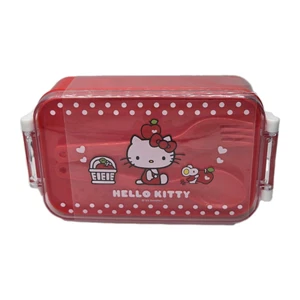 Caja Miniso Hello Kitty Sanrio Bento con tenedor y cuchara lonchera para niños pequeños - Imagen 1 de 3