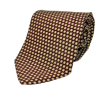 Corbata Giorgio Armani Auténtica Hombre Corbata Seda Círculo Lunares Patrón Amarillo Foto 1 de 4