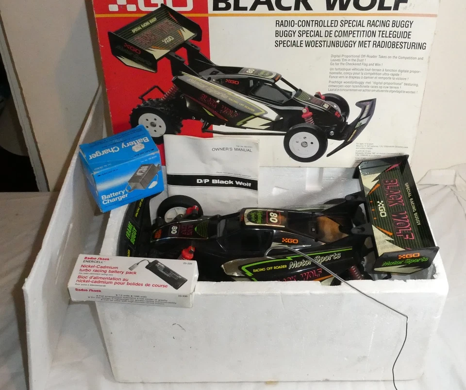 vintage Radio Shack GO Black Wolf Special Racing Buggy Box Manual R/C car 604101 - Image 1 of 4