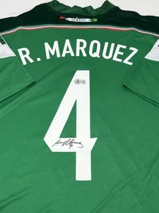 Rafael Marquez Hand Signed Autographed Green Adidas Mexico Jersey BAS Beckett XL - Imagen 1 de 9
