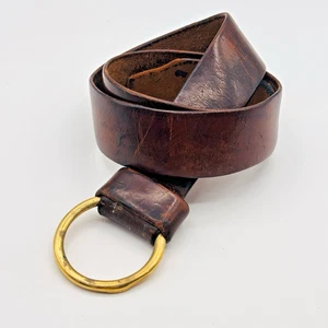 Vintage Reeves of Boston Handmade Brown Leather Belt RARE Anglercore Adjustable - Picture 1 of 4