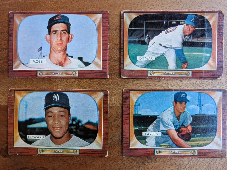 Bowman 1955 paquete de 4 - Howard (novato) #68, Ditman #90, Larsen #67, Mossi #259 Foto 1 de 2